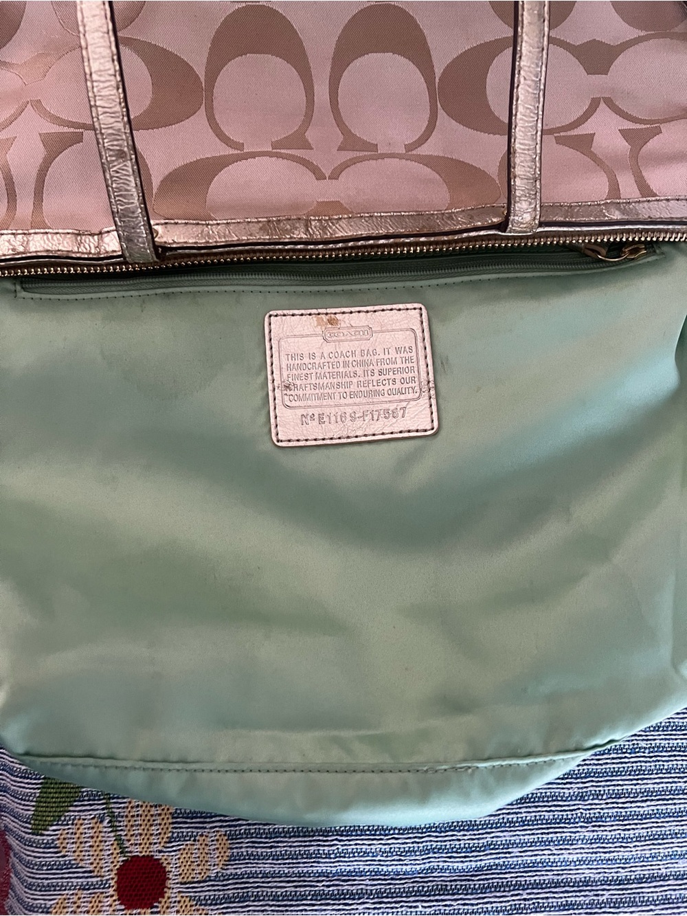 Coach 2011 Gold Signature Tote with Multicolor Graphic Accents - Picture 14 of 14